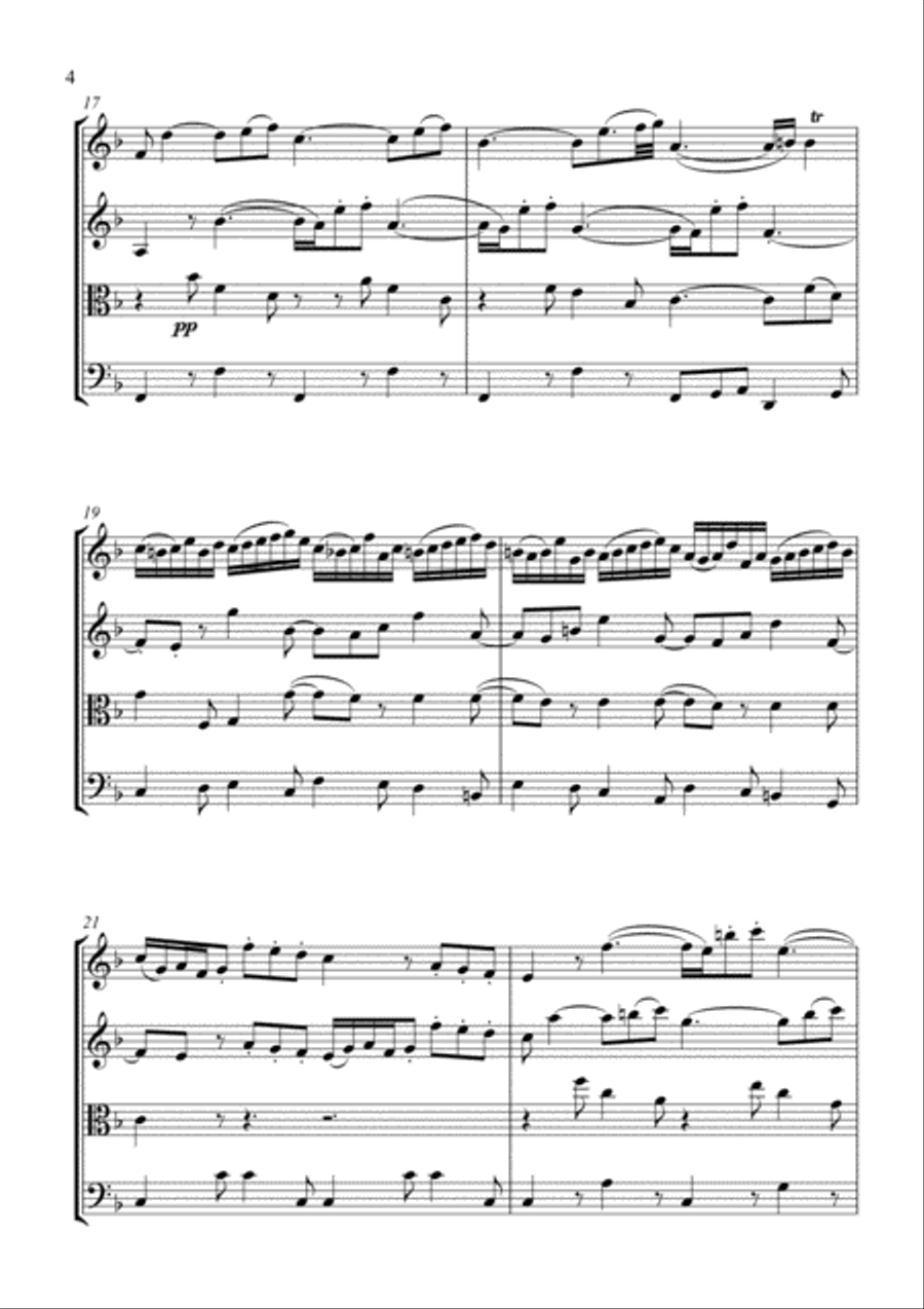 Bach Double Violin Concerto - Largo String Quartet scores gallery preview page 4