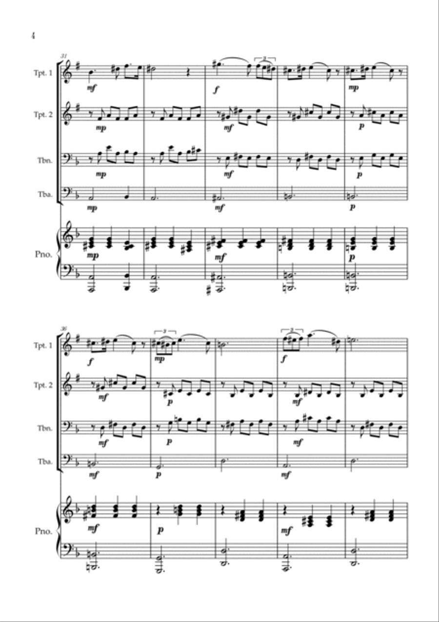 Serenade | Schubert | Brass Quartet | Piano Brass Quartet scores gallery preview page 4