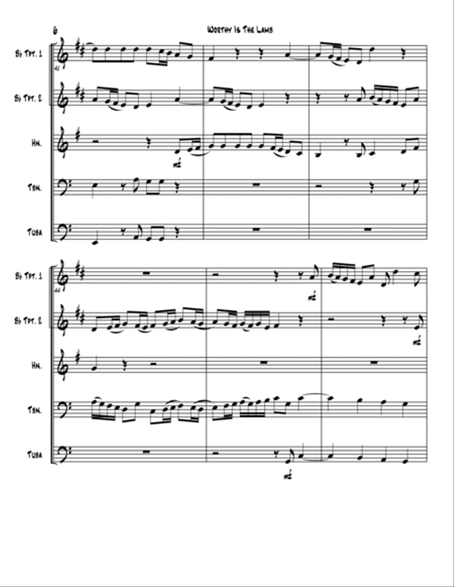 Worthy Is The Lamb Worthy Is The Lamb Brass Ensemble scores gallery preview page 6