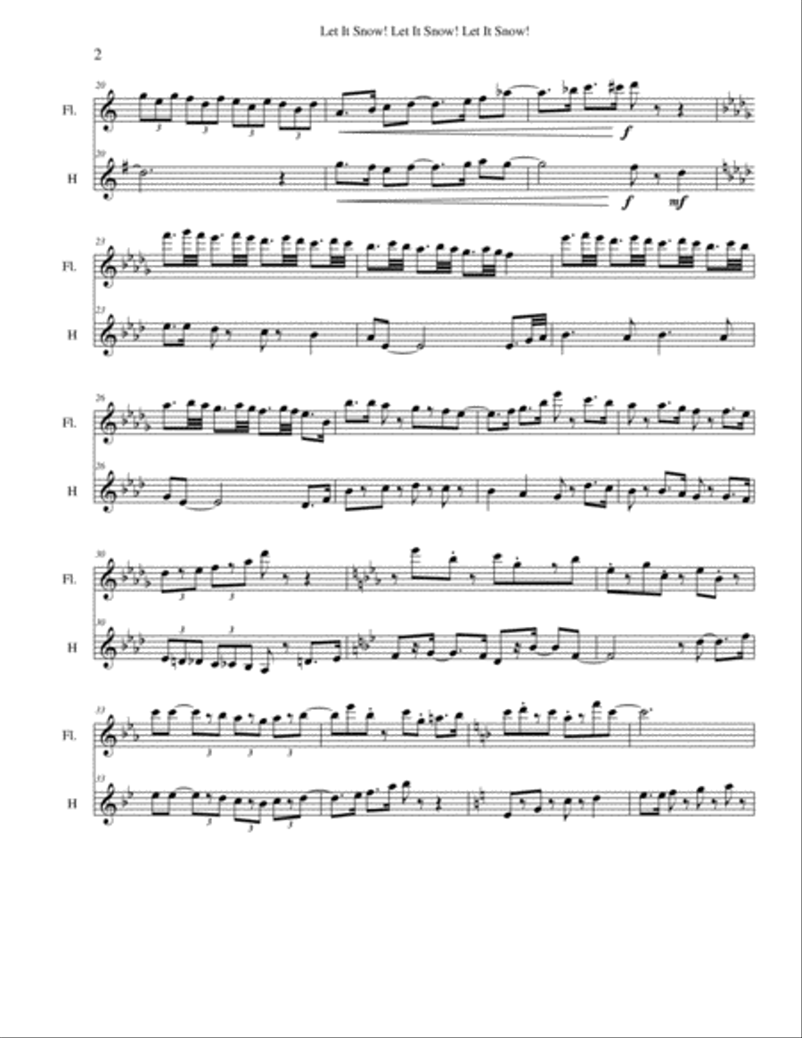 Let It Snow! Let It Snow! Let It Snow! Woodwind Duet scores gallery preview page 2
