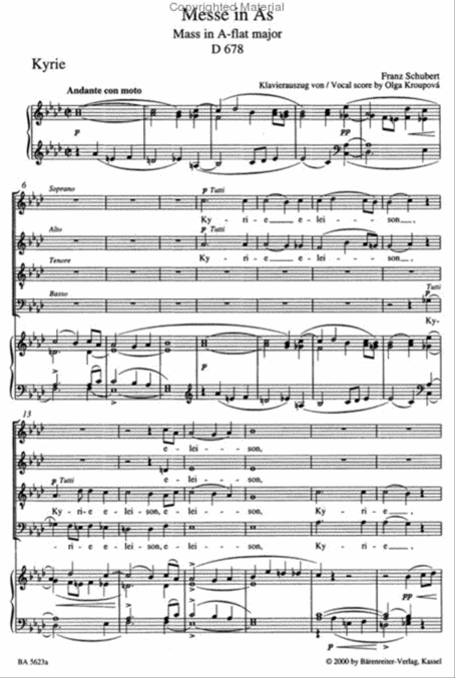 Missa A flat major D 678 Missa A flat major D 678 4-Part scores gallery preview page 2