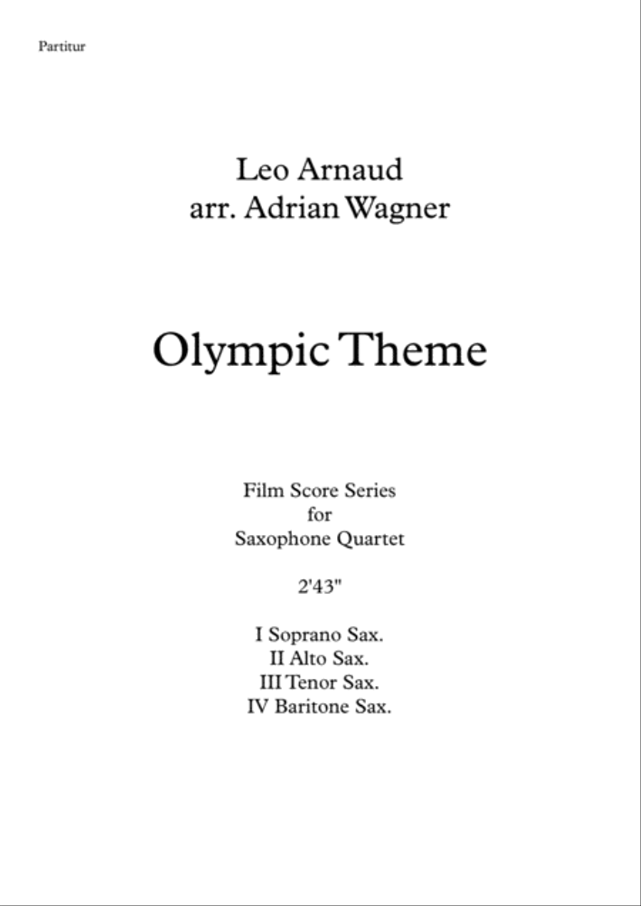 Bugler's Dream (Olympic Fanfare) Saxophone Quartet scores gallery preview page 2