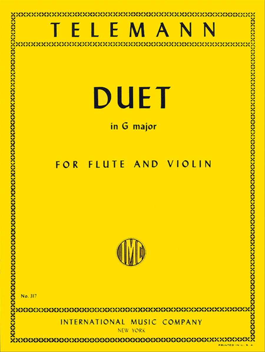 Duet In G Major For Flute & Violin Flute scores gallery preview page 1