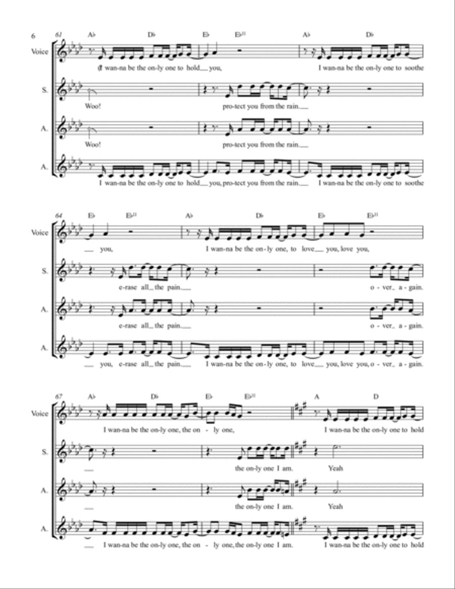 I Wanna Be The Only One SSAA scores gallery preview page 6