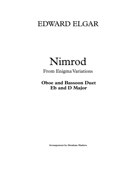 Nimrod Oboe and Bassoon Duet-Two Tonalities Included image number null