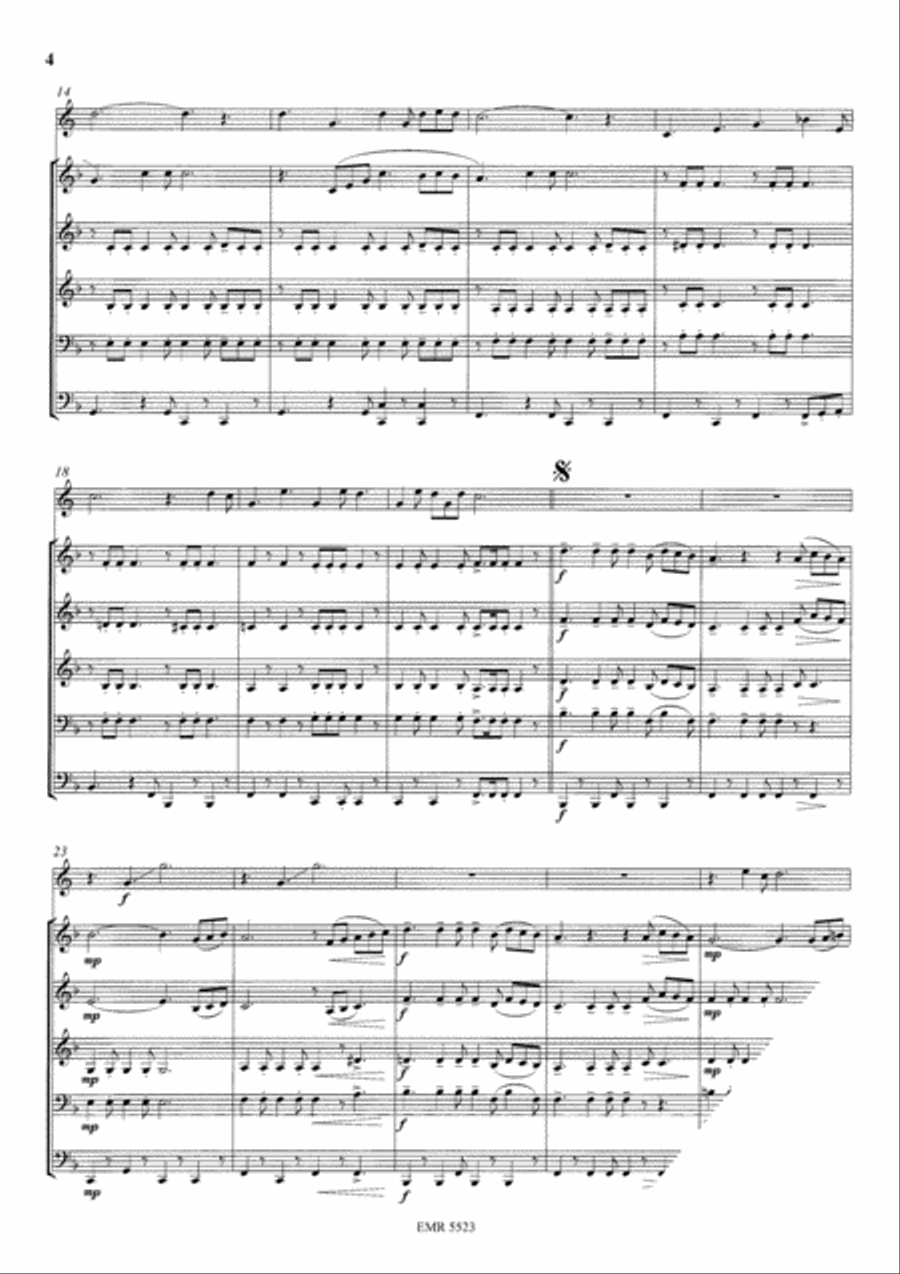 Alphorn Ballad Brass Quintet scores gallery preview page 4