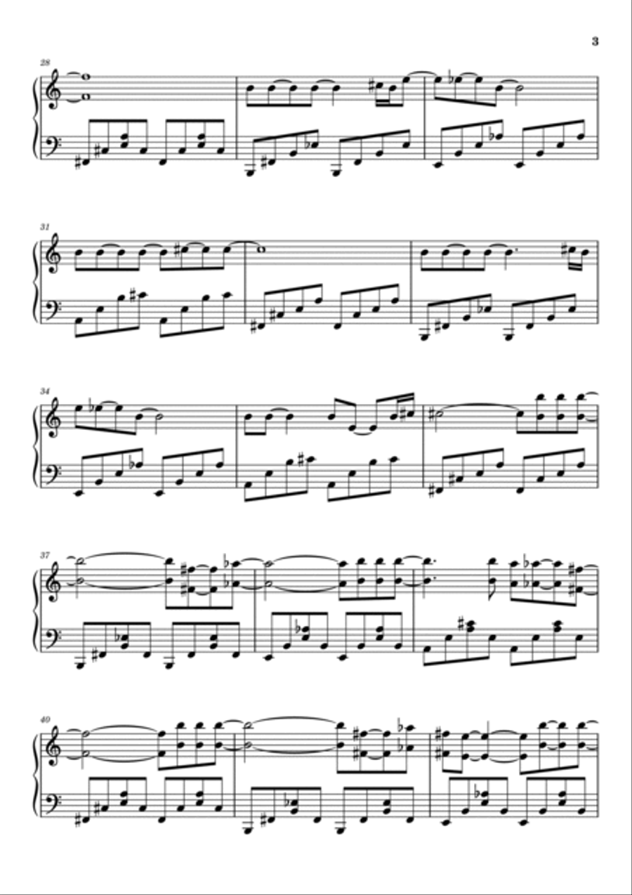 Pride (in The Name Of Love) Piano Solo scores gallery preview page 3
