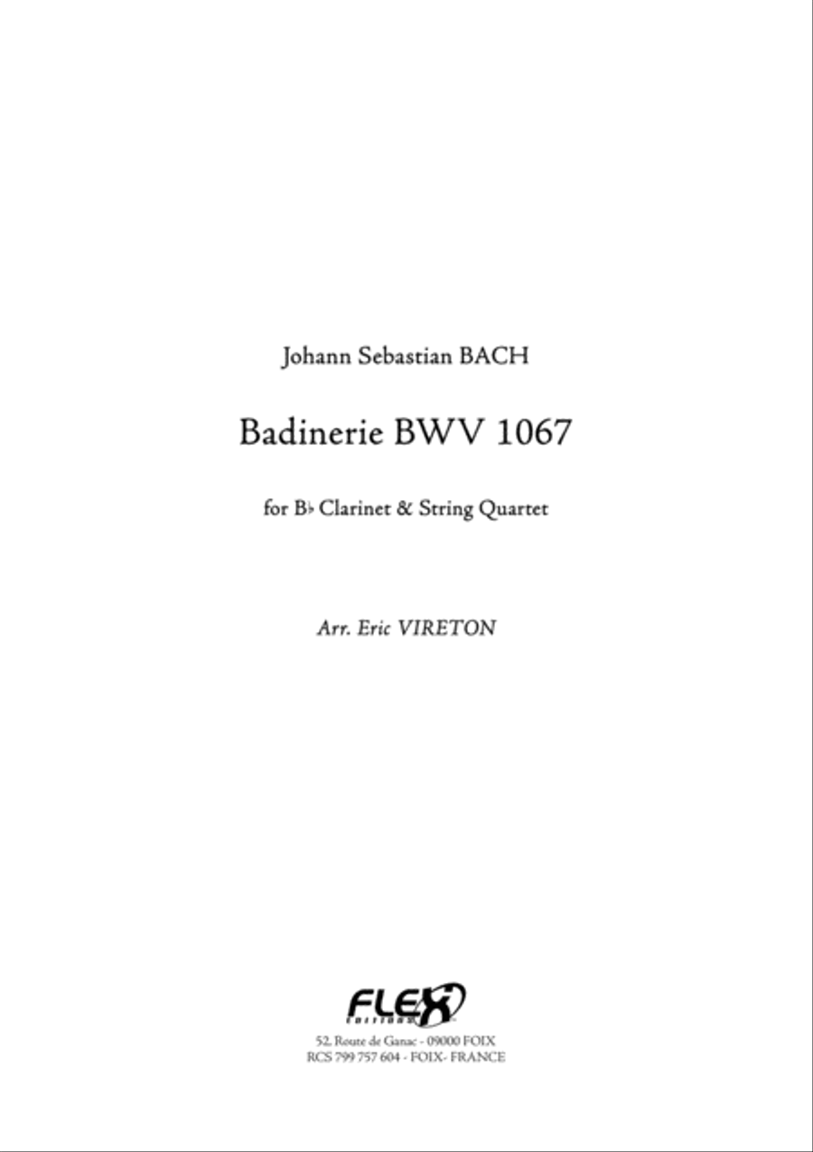 Badinerie BWV 1067 Clarinet scores gallery preview page 1