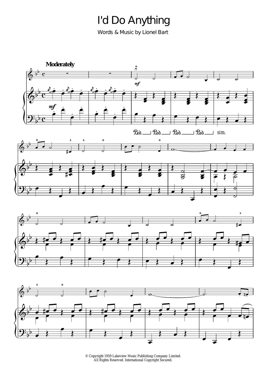I'd Do Anything (from Oliver!) Violin Solo scores gallery preview page 1