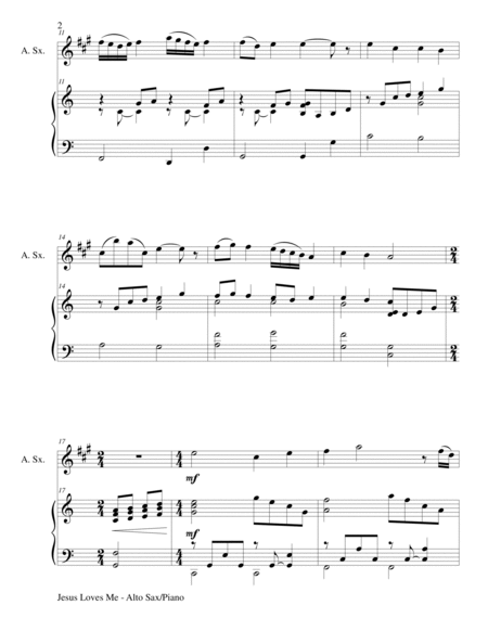 JESUS LOVES ME (Duet – Alto Sax and Piano/Score and Parts) image number null