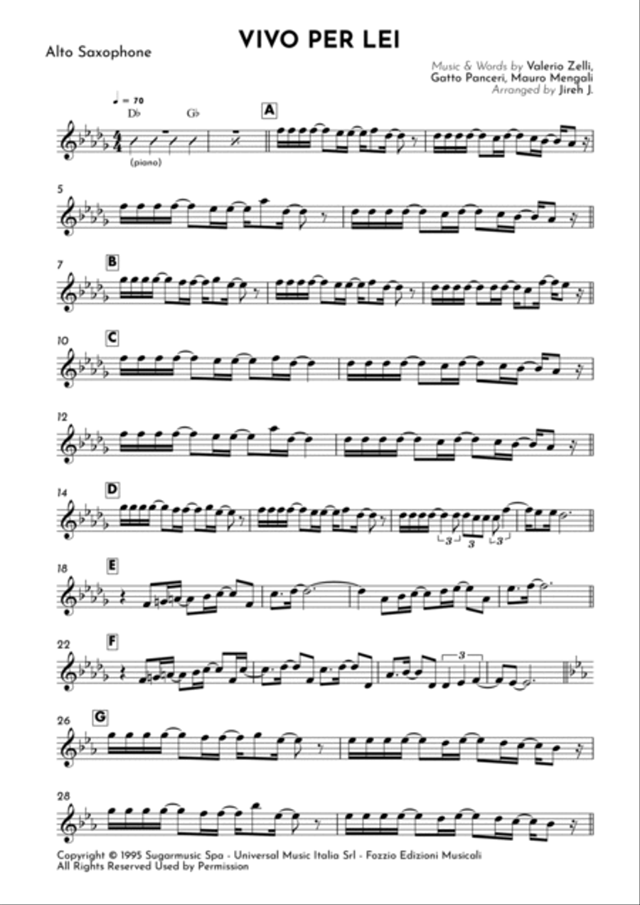 Vivo Per Lei Vivo Per Lei Alto Saxophone scores gallery preview page 2