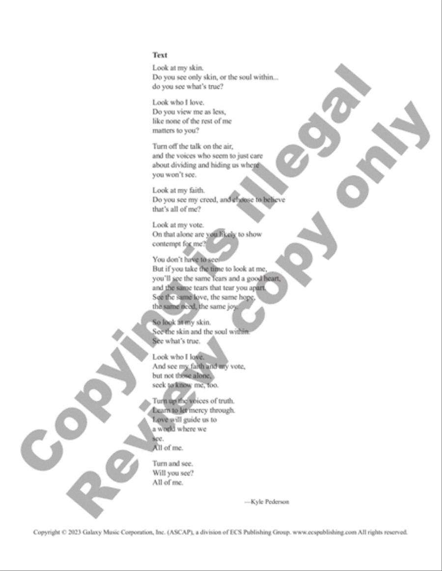 All of Me (Choral Score) All of Me (Choral Score) 4-Part scores gallery preview page 3