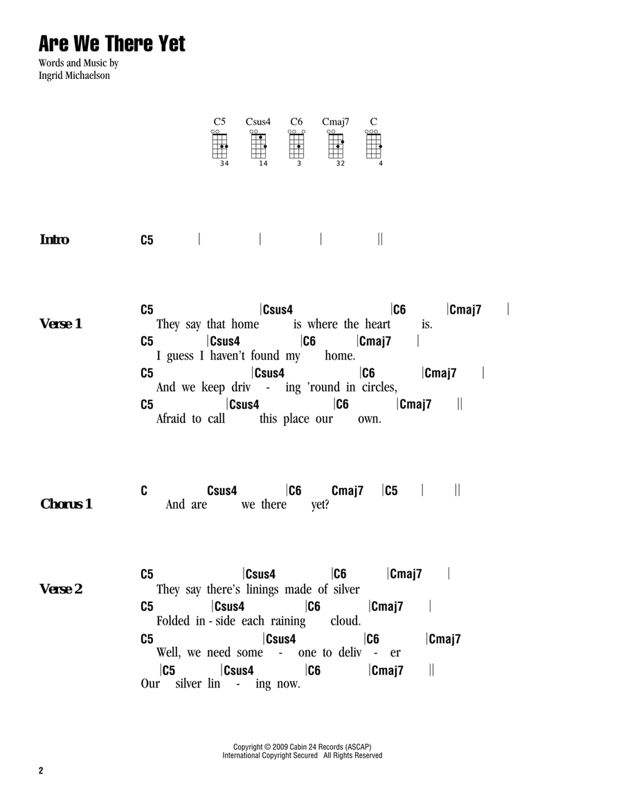 Are We There Yet Ukulele scores gallery preview page 1