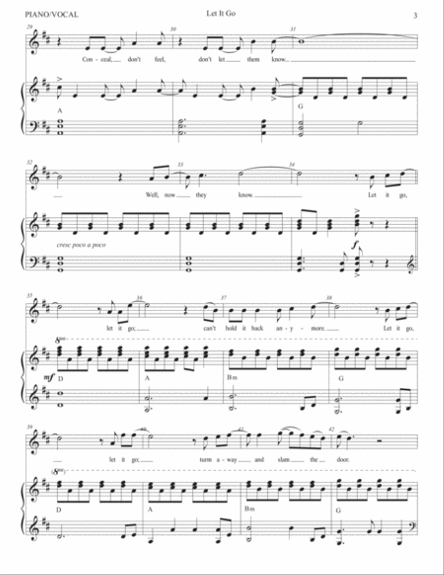 Let It Go (from Frozen) Tenor Voice scores gallery preview page 4