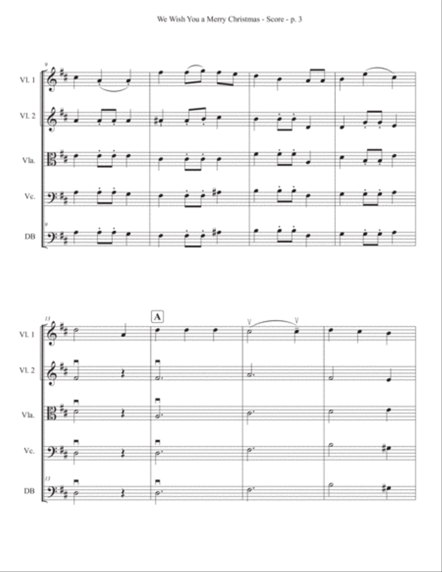 We Wish You a Merry Christmas - String Orchestra String Orchestra scores gallery preview page 3