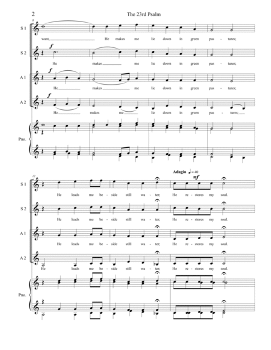 The 23rd Psalm Choir scores gallery preview page 2