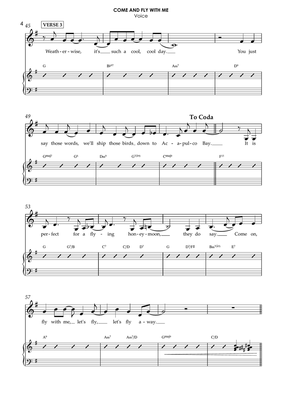 Come Fly With Me - Score Only Jazz Ensemble scores gallery preview page 4