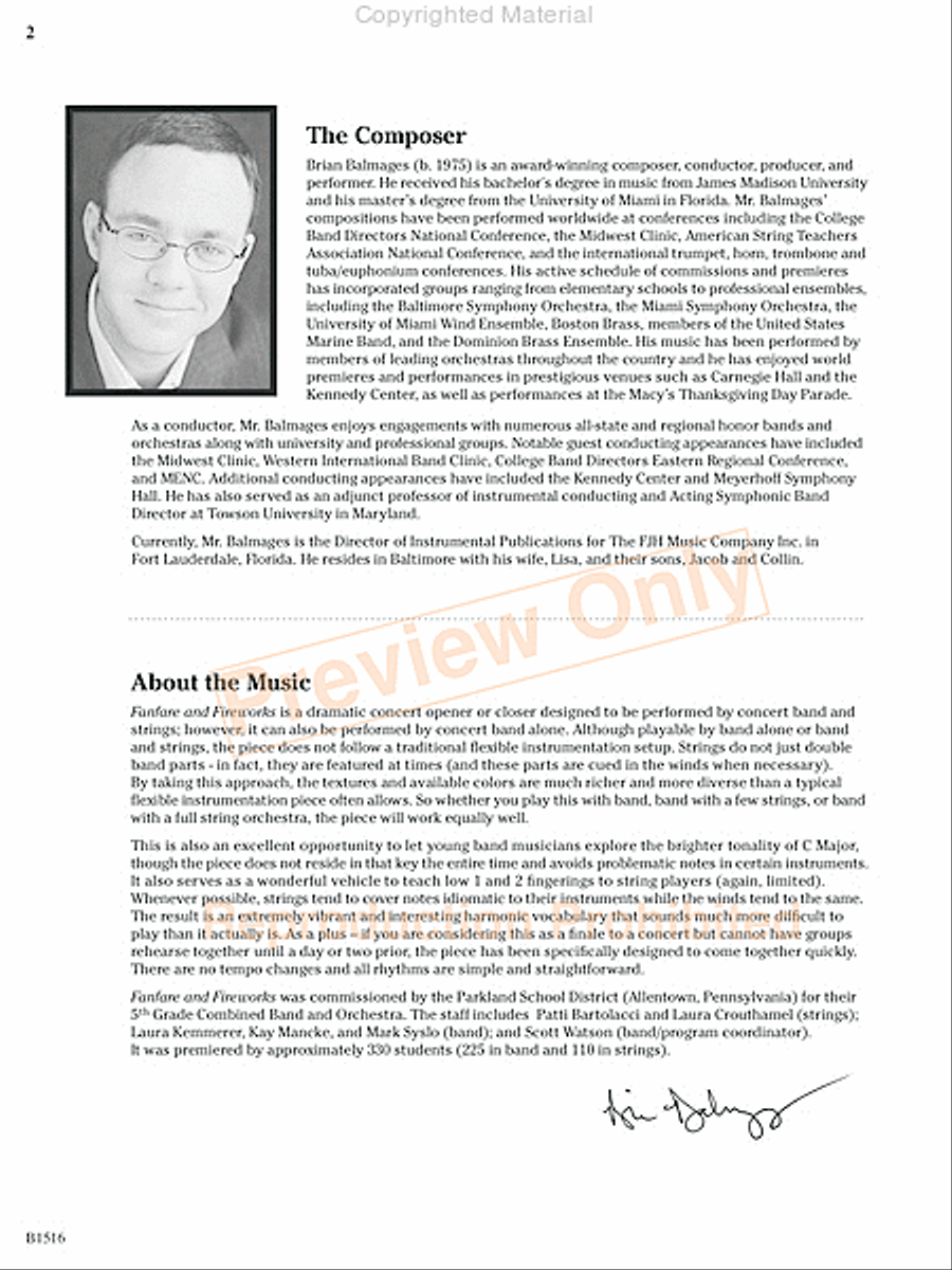 Fanfare and Fireworks Concert Band scores gallery preview page 3