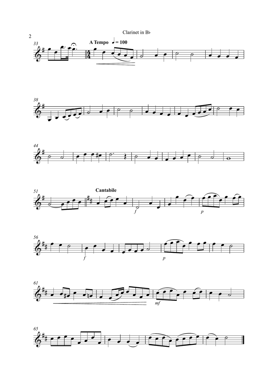 Bel Canto Violin and Clarinet Duet Clarinet Duet scores gallery preview page 4