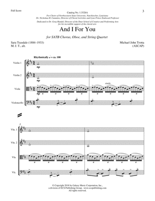 And I For You from For a Breath of Ecstasy (Downloadable Full Score)