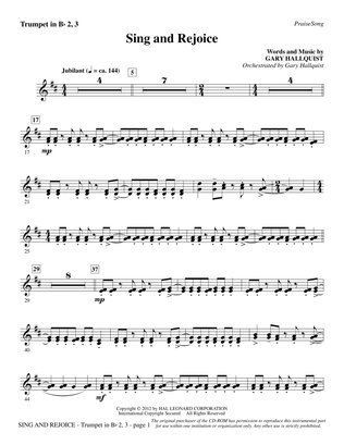 Sing and Rejoice - Bb Trumpet 2,3