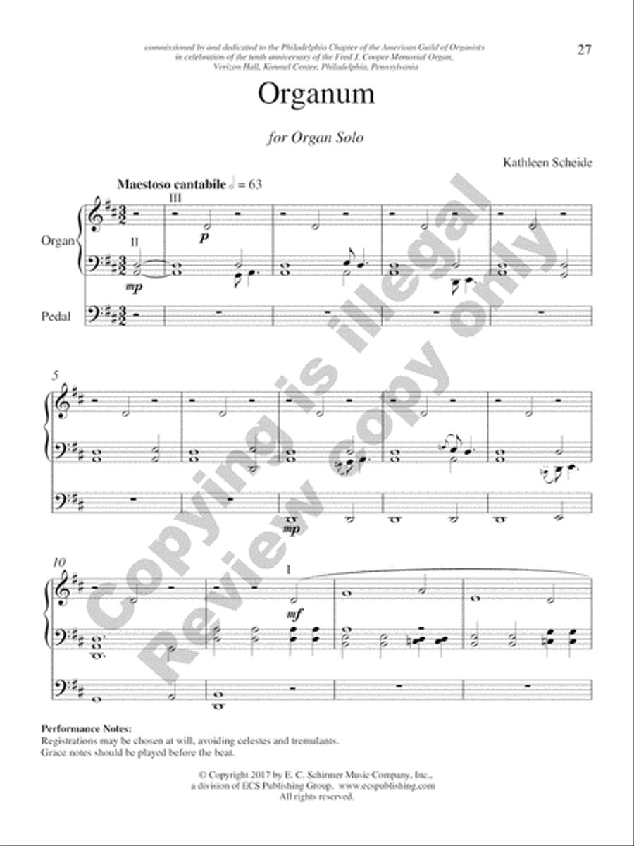 Fred J. Cooper Organ Book: Five Compositions for Organ Solo