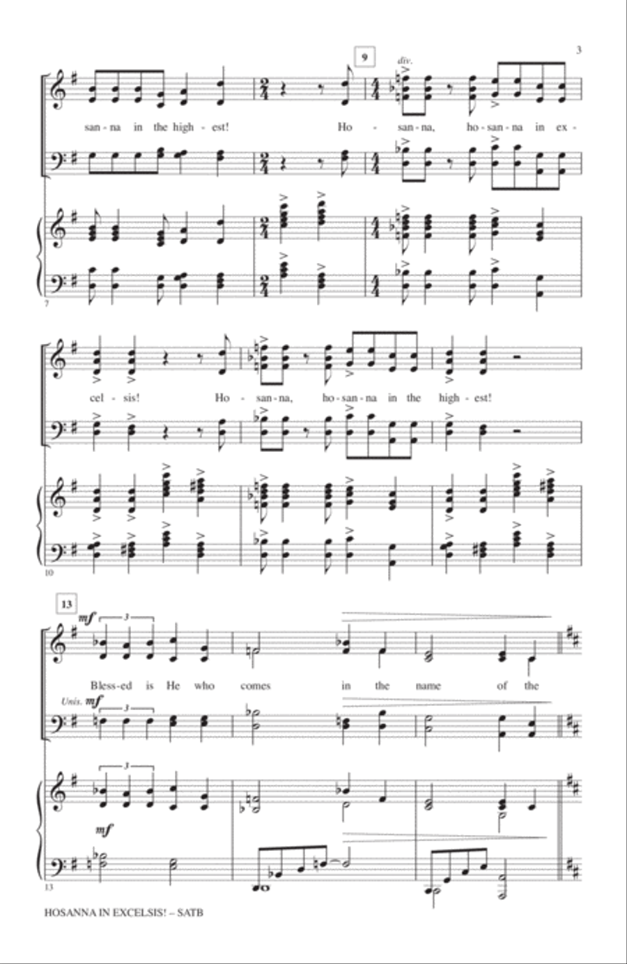 Hosanna In Excelsis! Hosanna In Excelsis! 4-Part scores gallery preview page 2