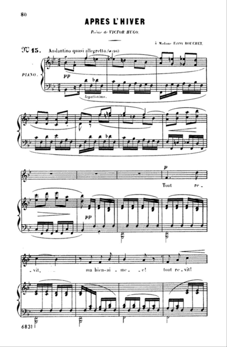 Bizet: Twenty Melodies-- Soprano or Tenor (French) Voice scores gallery preview page 1