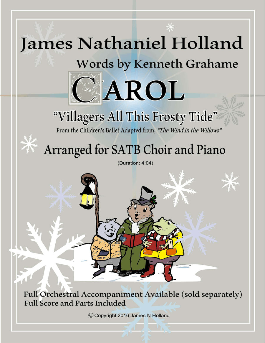 Carol, (Villagers All This Frosty Tide) arranged for SATB Chorus and Piano from The Wind in the Will 4-Part scores gallery preview page 1