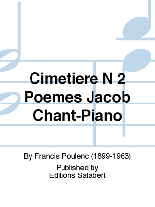 Book cover for Cimetiere N 2 Poemes Jacob Chant-Piano