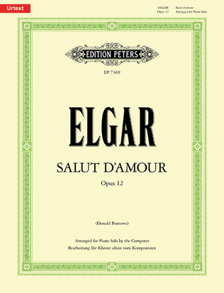 Book cover for Salut d'amour Op. 12 (Arranged for Piano Solo by the Composer)