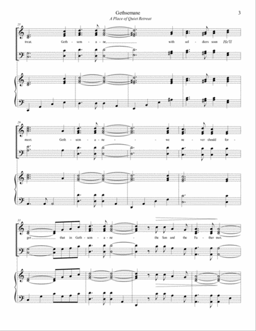 Gethsemane - A Place of Quiet Retreat Voice scores gallery preview page 3