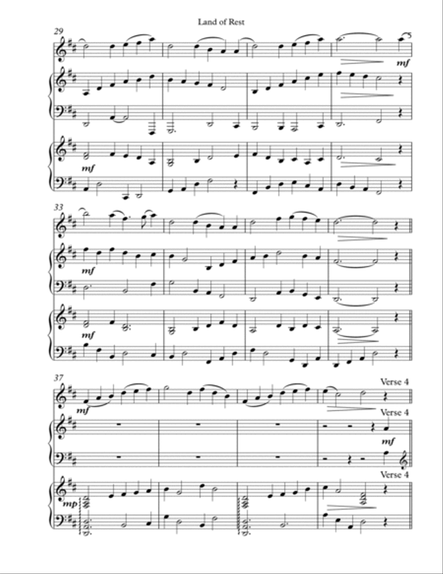 Land of Rest, Trio for Oboe, Pedal Harp, Piano Pedal Harp scores gallery preview page 5