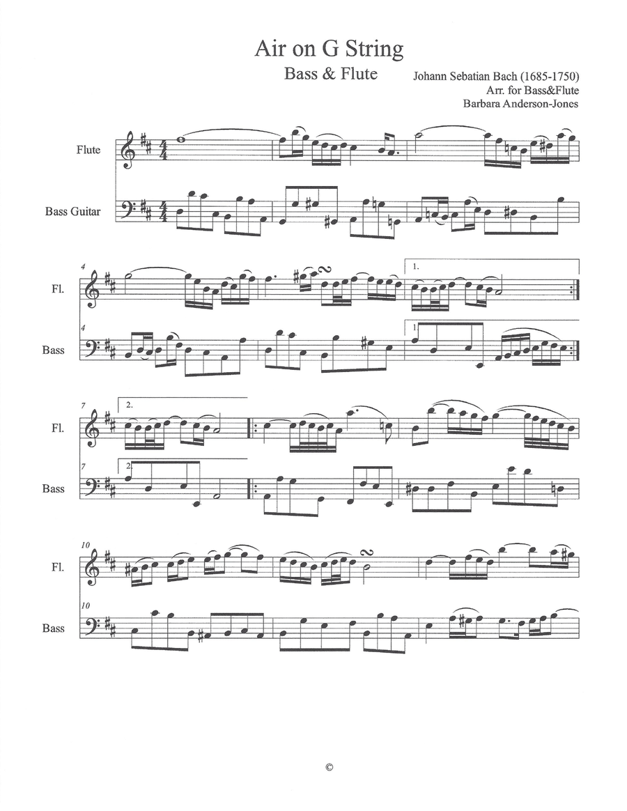 Air on G String (Flute Duet) Flute Duet scores gallery preview page 2