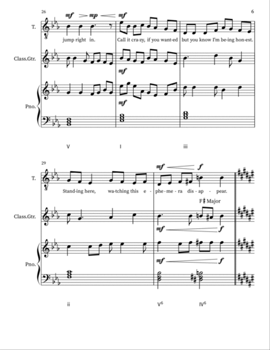 The Sea Of Possibility Piano, Vocal, Guitar scores gallery preview page 6