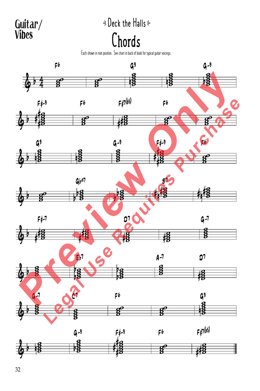 Charting the Course Christmas Collection, Guitar / Vibes Book Jazz Ensemble scores gallery preview page 7