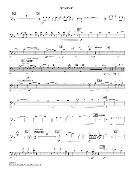 Selections from The Greatest Showman (arr. Paul Murtha) - Trombone 1