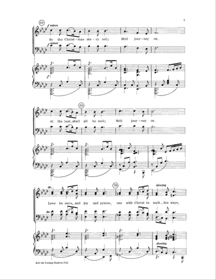 Soft the Evening Shadows Fall 4-Part scores gallery preview page 7