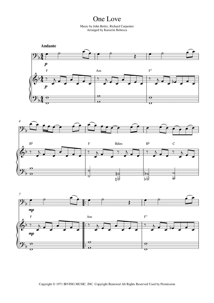 One Love Bassoon scores gallery preview page 1