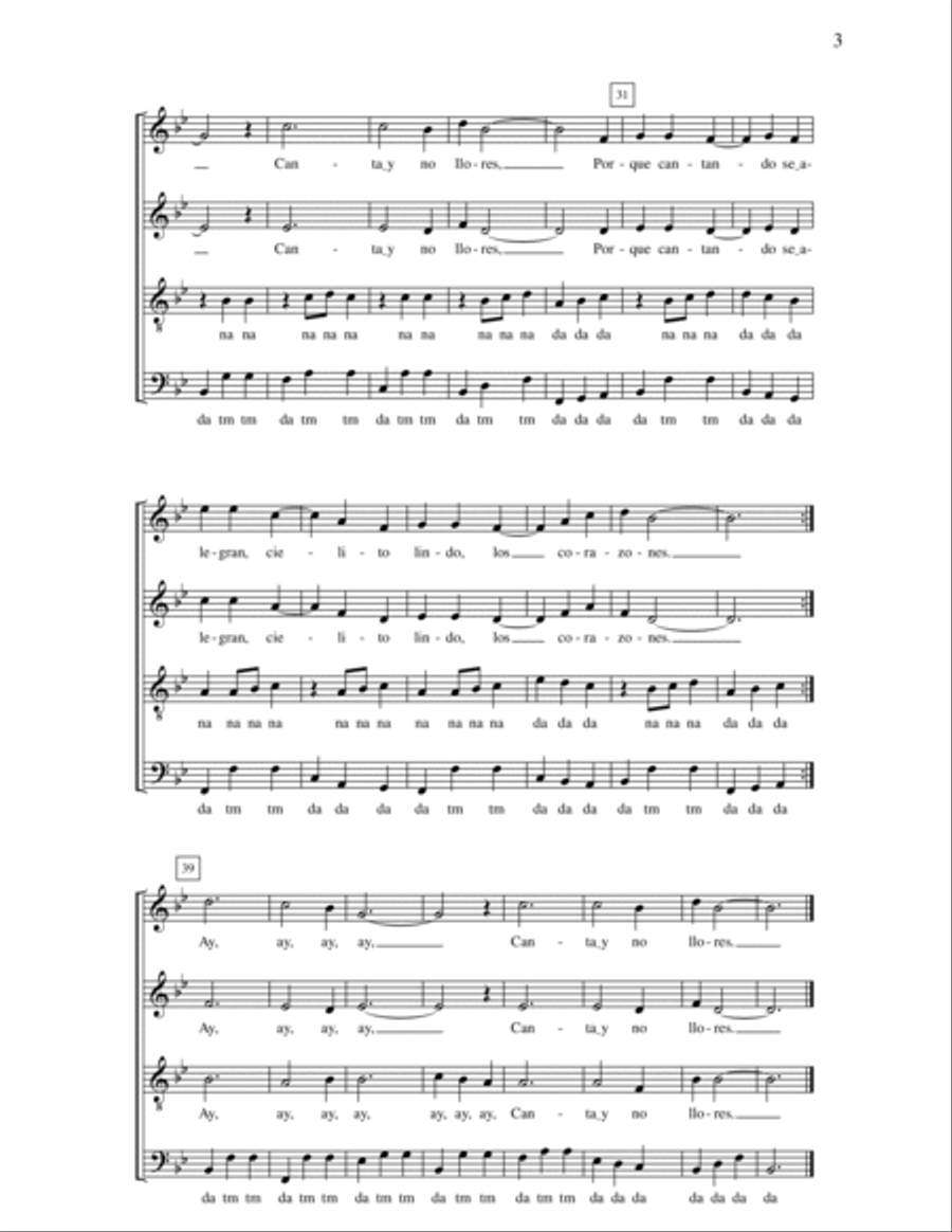 Cielito Lindo 4-Part scores gallery preview page 3