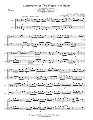 Molter, J. - Concertino (Mvt. 1) for Two Cellos