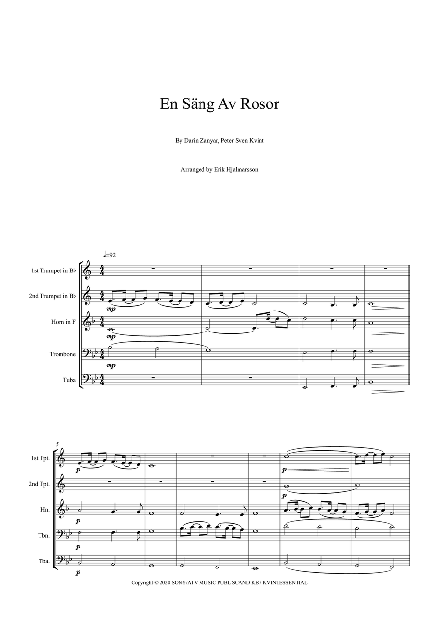En Sang Av Rosor En Sang Av Rosor Brass Ensemble scores gallery preview page 2