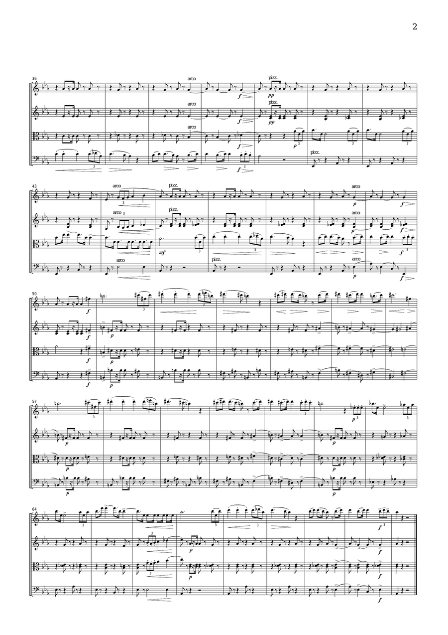 Verdi Grand March from Aida, for string quartet, CV002 String Quartet scores gallery preview page 2