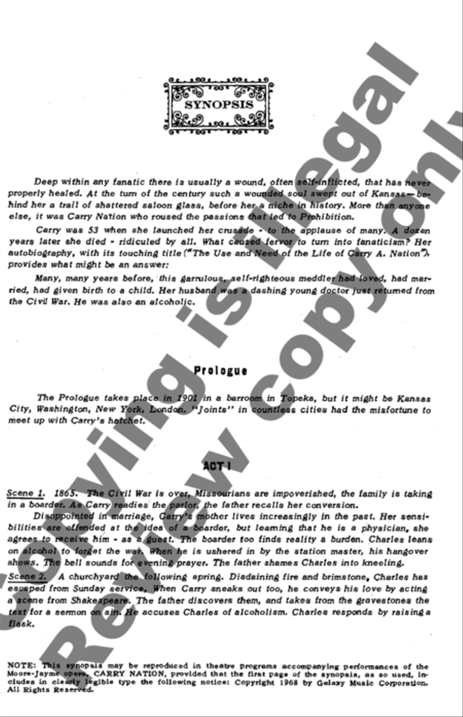 Carry Nation (Libretto) Choir scores gallery preview page 7