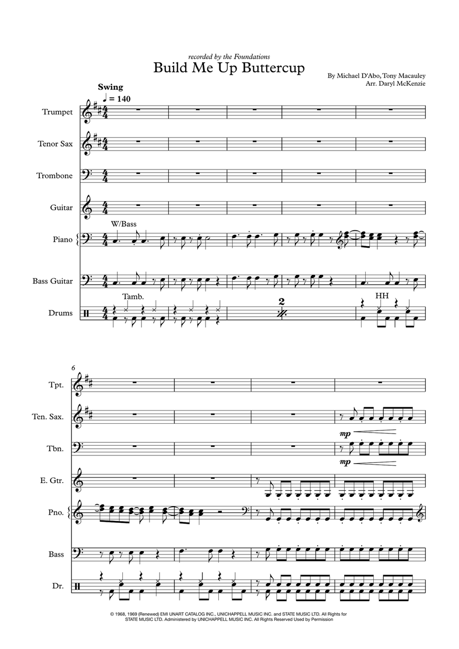 Build Me Up, Buttercup Small Ensemble scores gallery preview page 1