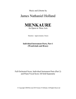Menkaure, An Opera in Three Acts, Individual Instrument Parts (Woodwinds and Brass) Part 1