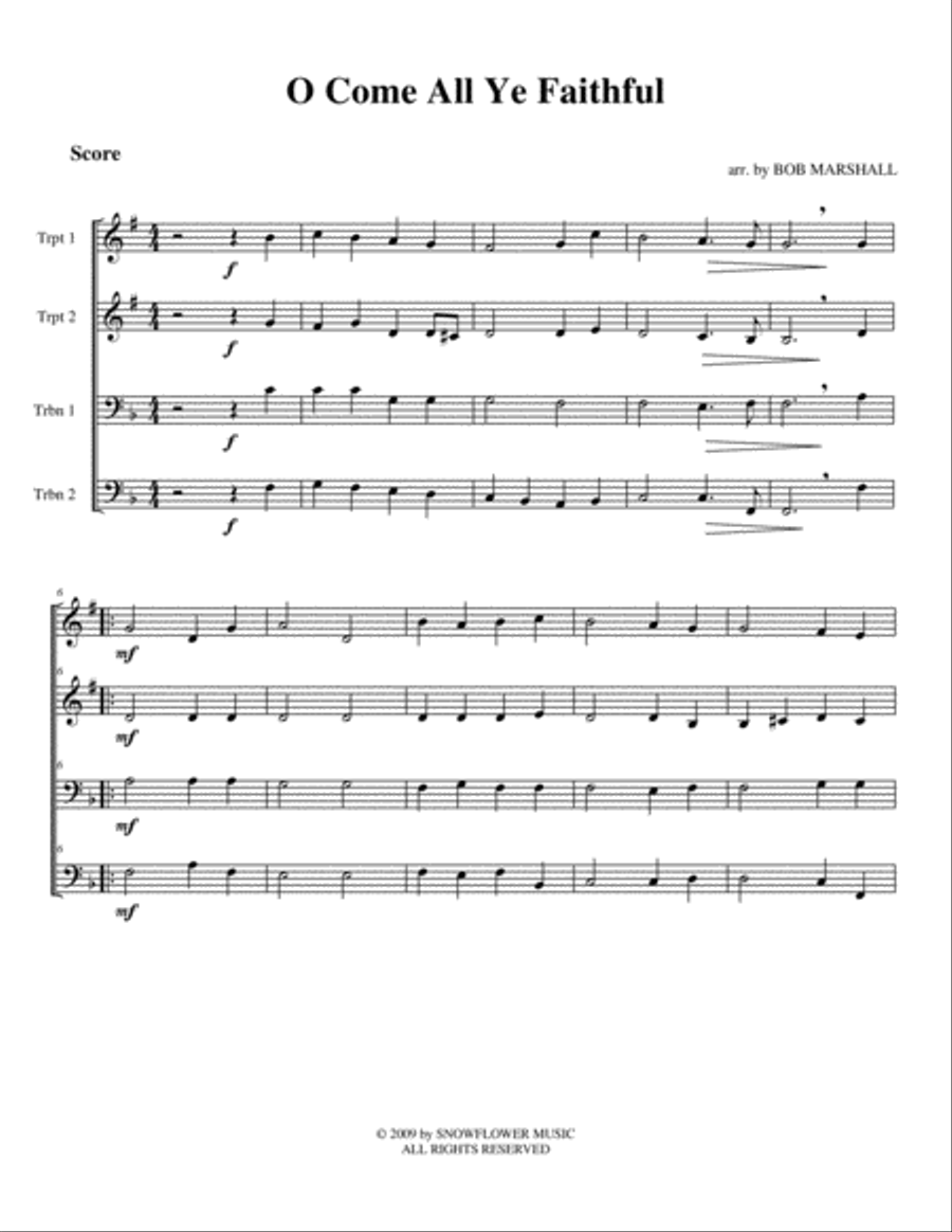 Seven Christmas Carols for Brass Quartet Brass Quartet scores gallery preview page 2