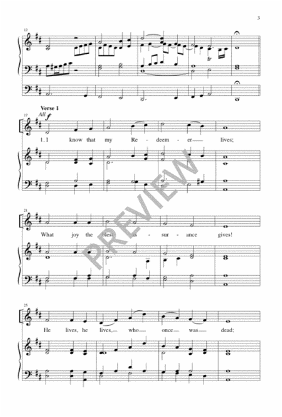 I Know That My Redeemer Lives 4-Part scores gallery preview page 3