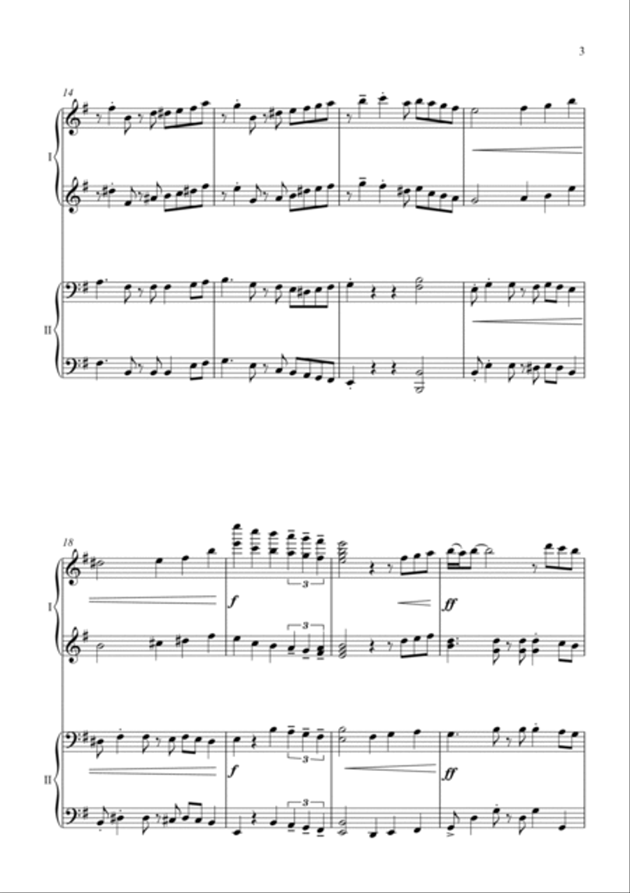 Fur Elise - Jazz Arrangement - for Piano Duet image number null