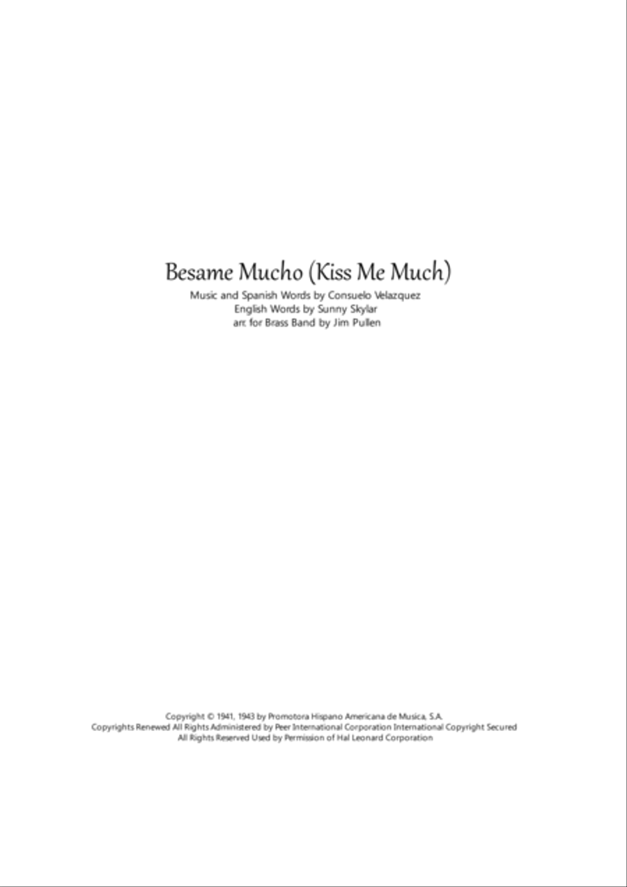 Besame Mucho (Kiss Me Much) Brass Ensemble scores gallery preview page 1